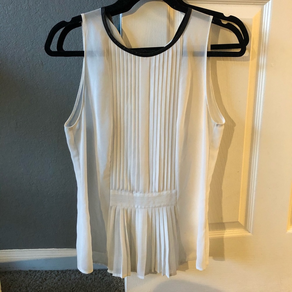 Front pleated white blouse